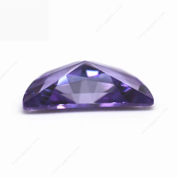 Violet/dark Violet Bright Cut Half Moon Shape Cubic Zirconia Loose Gemstones Half Moon Cut CZ Zirconia Stones - Image 2