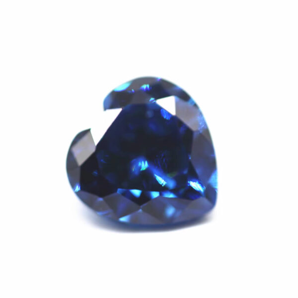 Sapphire Blue Cubic Zirconia Loose Gemstones Synthetic Heart Cut CZ Stones - Image 2