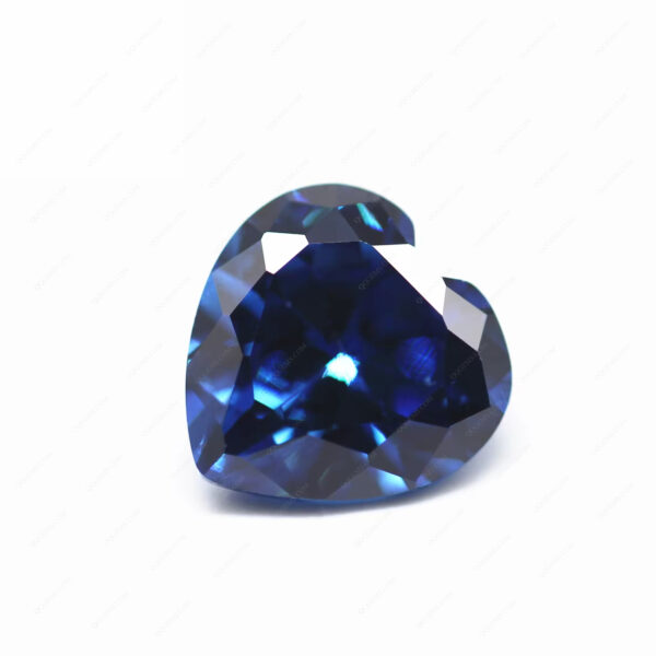 Sapphire Blue Cubic Zirconia Loose Gemstones Synthetic Heart Cut CZ Stones - Image 4