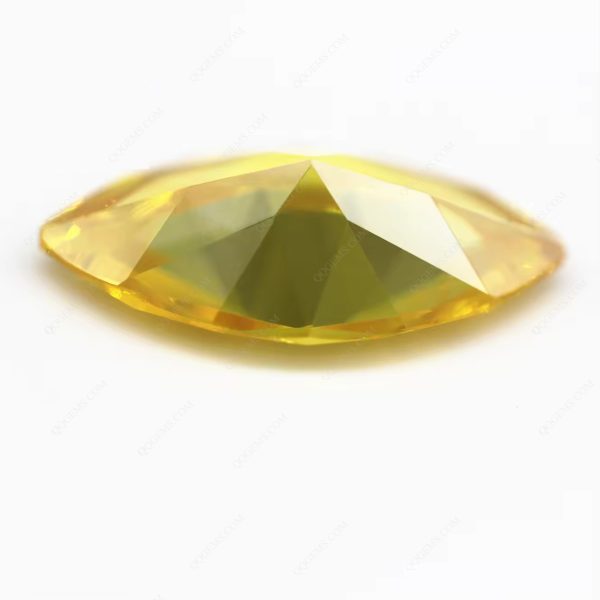 Golden Yellow Marquise Cut Cubic Zirconia Loose Gemstone Synthetic Bright Cut Marquise Shape CZ Stone - Image 4