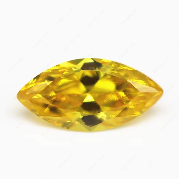 Golden Yellow Marquise Cut Cubic Zirconia Loose Gemstone Synthetic Bright Cut Marquise Shape CZ Stone - Image 5