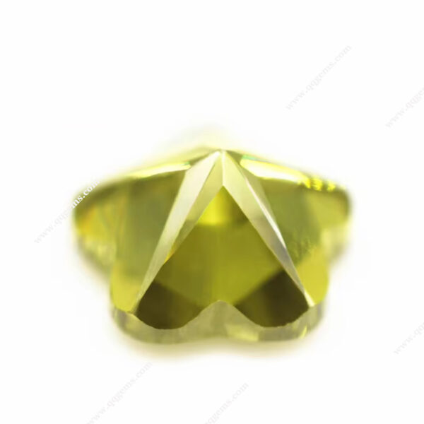 Olive Color Flower Cut Shape Cubic Zirconia Loose Gemstones Synthetic Flower Faceted Cut CZ Zircon Stones - Image 3