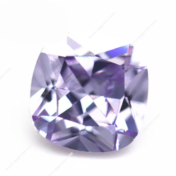 Lavender Color Cushion Shape Cubic Zirconia Gemstones Artificial Faceted Cut Cushion CZ Zirconia Stones - Image 2