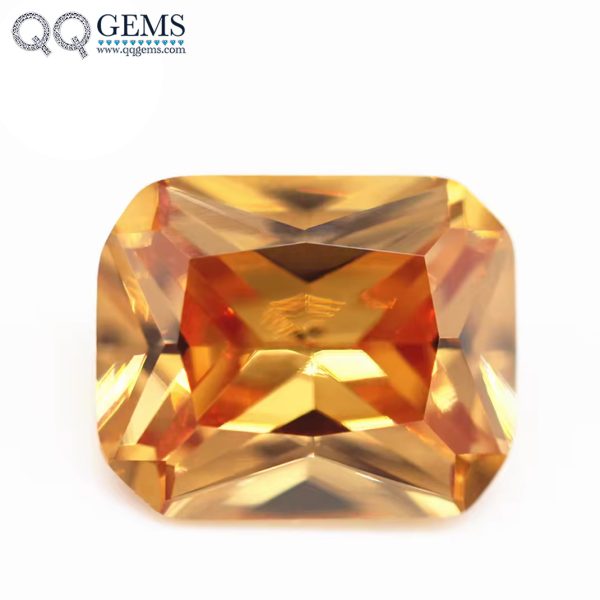 Champagne/dark champagne Cubic Zirconia Gemstone Synthetic Machine Cut Octagon Shape CZ Stones