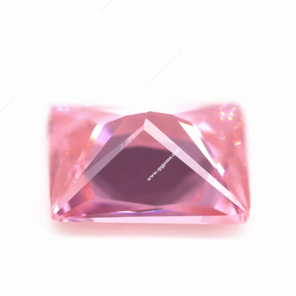 pink Cubic Zirconia Loose Gemstones Synthetic baguette Machine Cut CZ Stones - Image 2