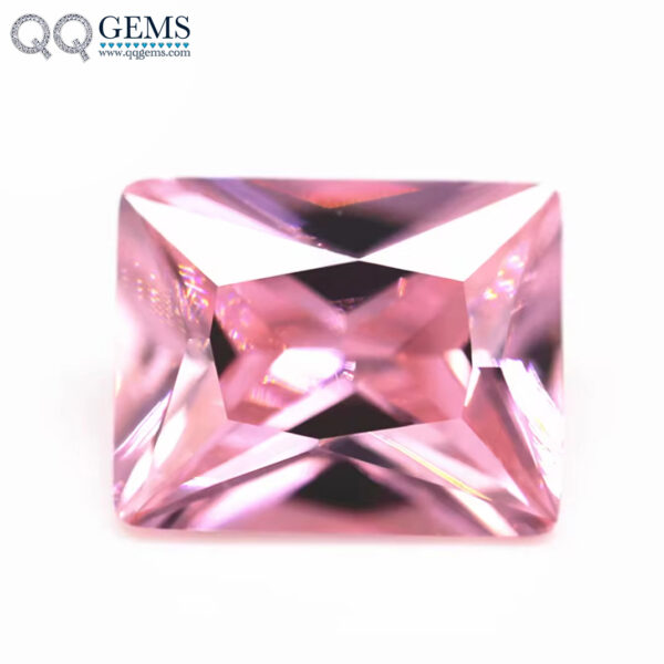 pink Cubic Zirconia Loose Gemstones Synthetic baguette Machine Cut CZ Stones