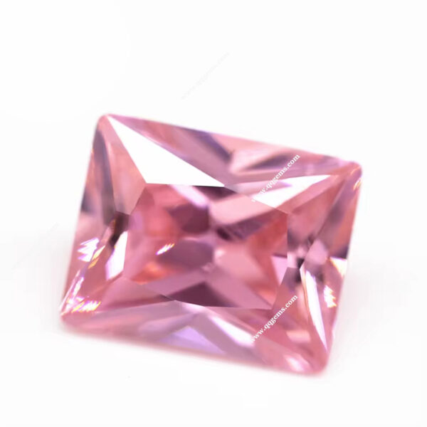 pink Cubic Zirconia Loose Gemstones Synthetic baguette Machine Cut CZ Stones - Image 4