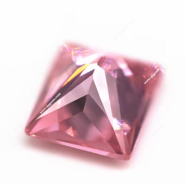 pink Cubic Zirconia Loose Gemstones Synthetic baguette Machine Cut CZ Stones - Image 5