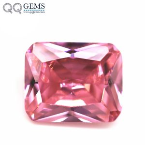 Pink Color Octagon Cut Cubic Zirconia Loose Gemstones Synthetic Princess Cut Octagon Shape CZ Stones