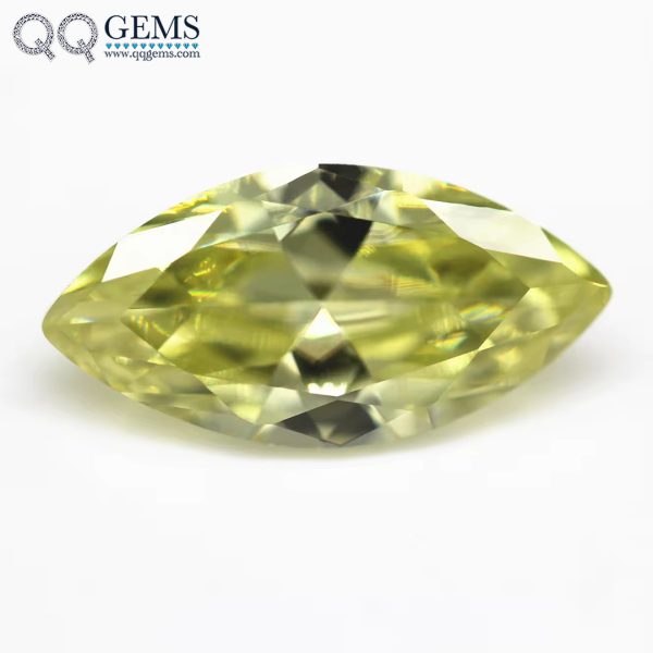 Olive Color Marquise Cut Cubic Zirconia Gemstones Synthetic Faceted Cut Marquise Shape CZ Stones