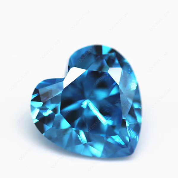 Blue/blue Topaz Heart Cut Cubic Zirconia CZ Gems Synthetic Diamond Cut Heart Shape Zirconia Stones - Image 4