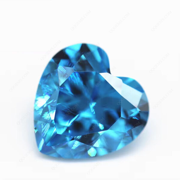 Blue/blue Topaz Heart Cut Cubic Zirconia CZ Gems Synthetic Diamond Cut Heart Shape Zirconia Stones - Image 3
