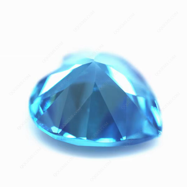 Blue/blue Topaz Heart Cut Cubic Zirconia CZ Gems Synthetic Diamond Cut Heart Shape Zirconia Stones - Image 5