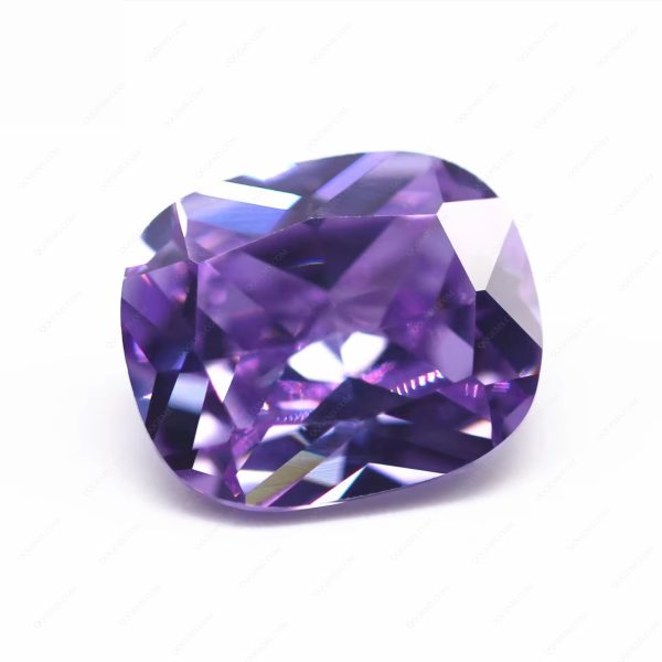 Lavender Color Princess Cut Long Cushion Shape Cubic Zirconia Loose Gemstones - Image 2