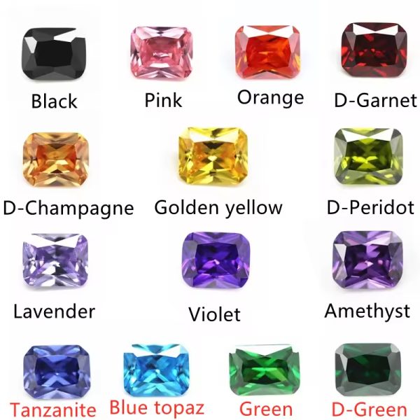 L-sapphire Blue/sapphire Blue Cubic Zirconia Loose Gemstone Synthetic Princess Cut Octagon CZ Gems Stones - Image 6