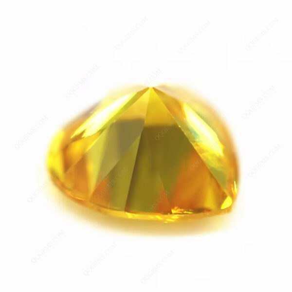 Golden Yellow Heart Cut Cubic Zirconia Gemstones Synthetic Faceted Cut Heart Shape Zirconia CZ Stones - Image 4