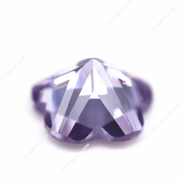 Lavender Color Flower Diamond Cut Cubic Zirconia Loose Gems Synthetic Flower Shape CZ Stones - Image 2