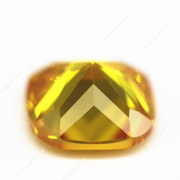 Golden Yellow Cushion Cut Cubic Zirconia Gemstone Synthetic Bright Cut Cushion Shape CZ Stones - Image 3
