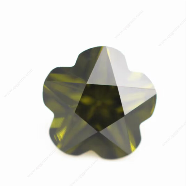 Peridot/dark Peridot Flower Cut Cubic Zirconia Loose Gemstone Synthetic Flower Shape CZ Stones - Image 5