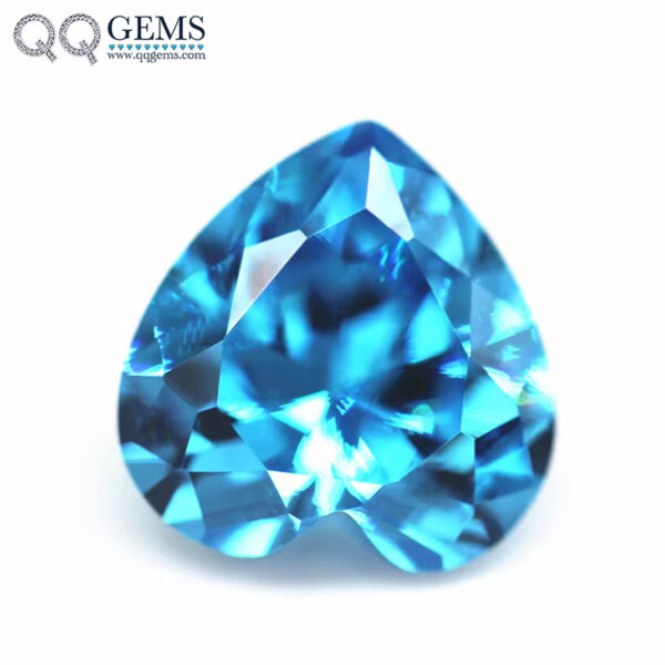Blue/blue Topaz Heart Cut Cubic Zirconia CZ Gems Synthetic Diamond Cut Heart Shape Zirconia Stones