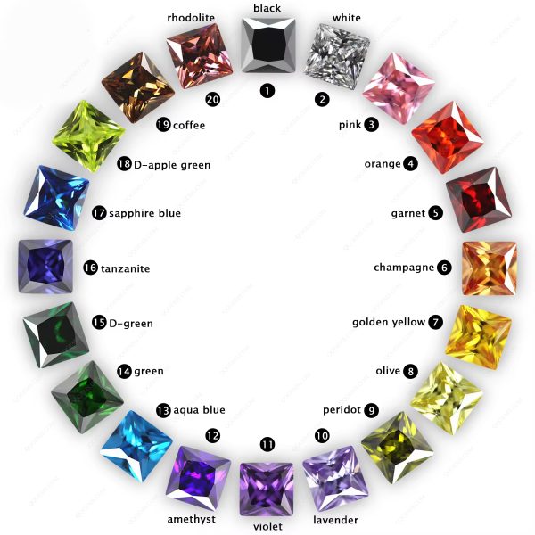 Golden Yellow Princess Cut square Cubic Zirconia Gemstones Synthetic square Cut CZ Stones - Image 7