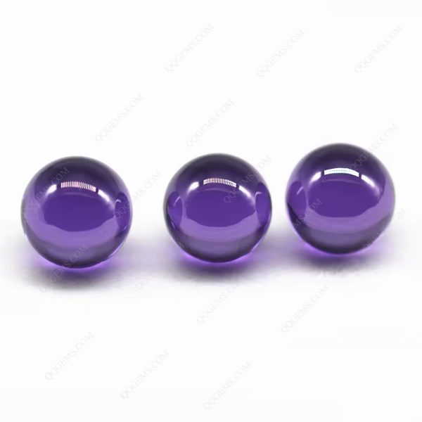 Round Beads Amethyst/dark Amethyst Cubic Zirconia Loose Gems Synthetic Round Ball Shape CZ Stones with Hole - Image 2