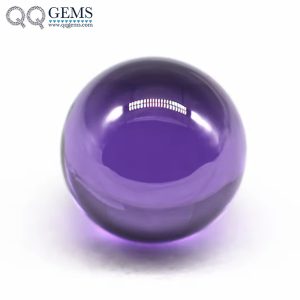 Round Beads Amethyst/dark Amethyst Cubic Zirconia Loose Gems Synthetic Round Ball Shape CZ Stones with Hole