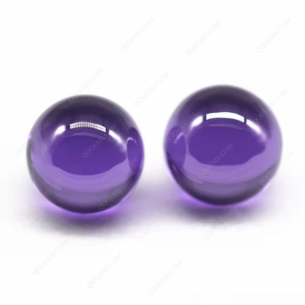 Round Beads Amethyst/dark Amethyst Cubic Zirconia Loose Gems Synthetic Round Ball Shape CZ Stones with Hole - Image 4
