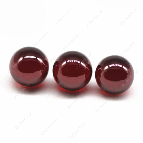 Beads Garnet/dark Garnet Cubic Zirconia Loose Gemstones Synthetic Round Ball Shape CZ Stones - Image 2