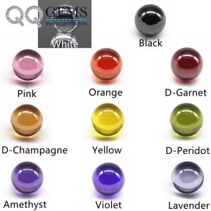 Round Beads Multi Color Cubic Zirconia Loose Gemstones Synthetic Round Ball Sphere Shape CZ Stones 