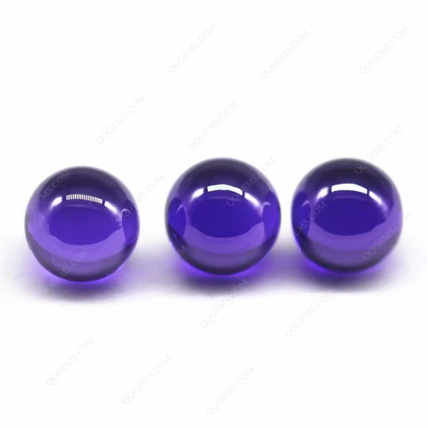 Violet/dark Violet Cubic Zirconia Loose Gemstones Synthetic Round Ball Shape CZ Stones - Image 4