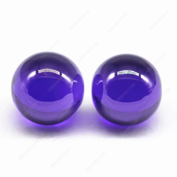 Violet/dark Violet Cubic Zirconia Loose Gemstones Synthetic Round Ball Shape CZ Stones - Image 3