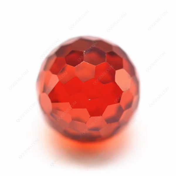 Orange/orange Red Cubic Zirconia Loose Gemstones Synthetic Sphere Shape Faceted Ball Beads CZ Stones - Image 3