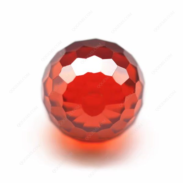 Orange/orange Red Cubic Zirconia Loose Gemstones Synthetic Sphere Shape Faceted Ball Beads CZ Stones - Image 4