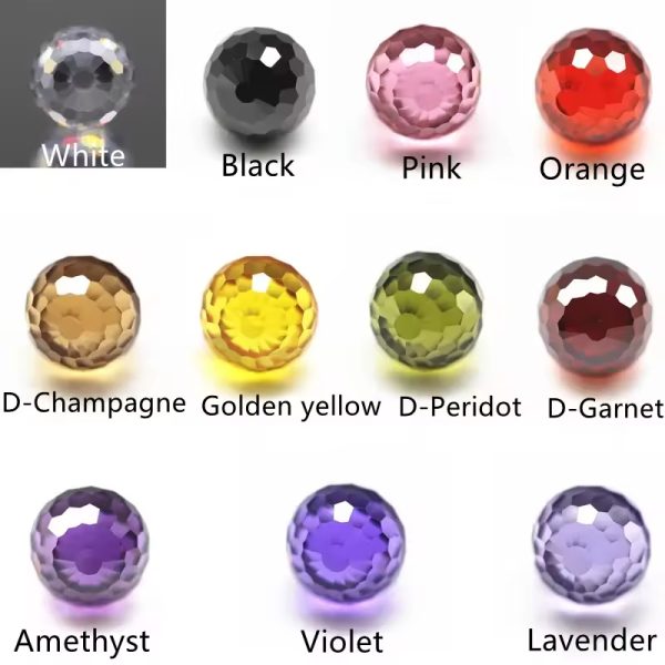 Violet/D-violet Cubic Zirconia Beads Gems Artificial Faceted Ball Beads CZ Stones - Image 6