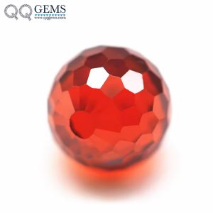 Orange/orange Red Cubic Zirconia Loose Gemstones Synthetic Sphere Shape Faceted Ball Beads CZ Stones