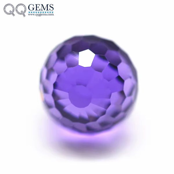 Round Faceted Beads White Color Cubic Zirconia Beads Gems Synthetic Faceted Ball Beads CZ Stones - Image 2