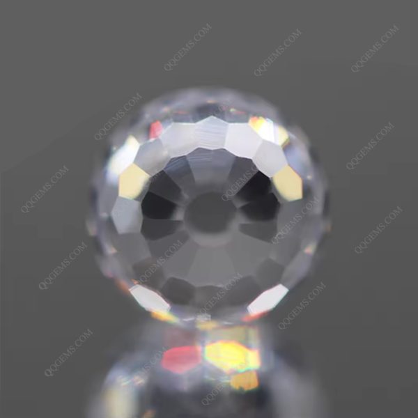 Round Faceted Beads White Color Cubic Zirconia Beads Gems Synthetic Faceted Ball Beads CZ Stones - Image 5