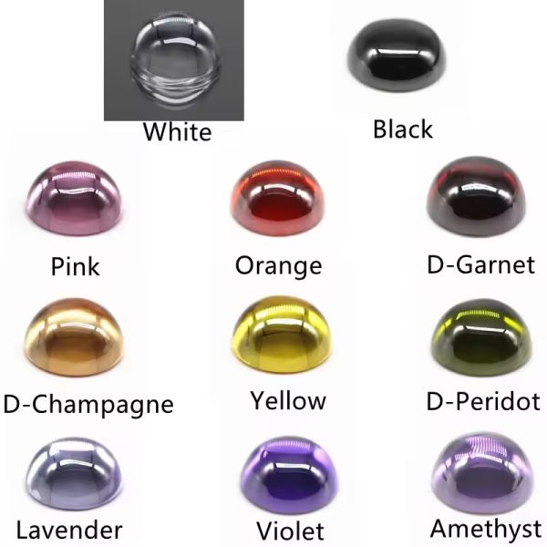 Violet/dark Violet Cubic Zirconia Loose Gems Synthetic Round Cabochon Cut CZ Stones - Image 7