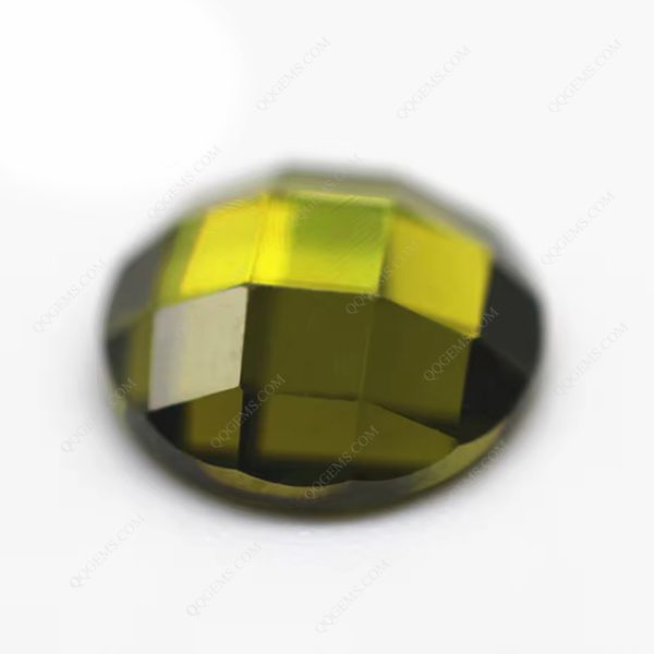 Peridot/dark Peridot Cubic Zirconia Loose Gems Synthetic Round Single Grid Cut CZ Stones - Image 2
