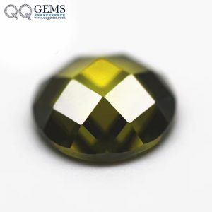 Peridot/dark Peridot Cubic Zirconia Loose Gems Synthetic Round Single Grid Cut CZ Stones