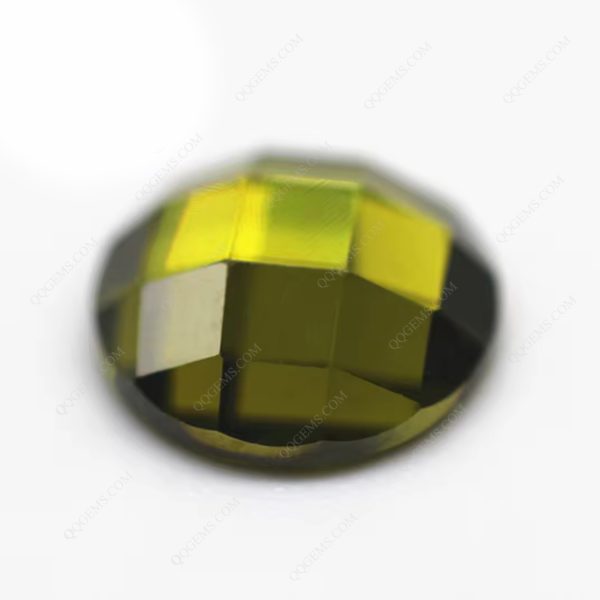 Peridot/dark Peridot Cubic Zirconia Loose Gems Synthetic Round Single Grid Cut CZ Stones - Image 5