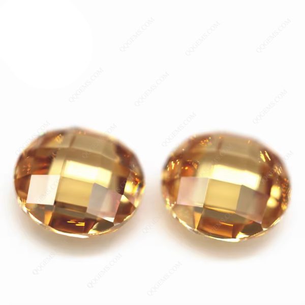 Champagne/dark champagne Cubic Zirconia 5A Loose Gems Synthetic Grid Cut CZ Stones - Image 2
