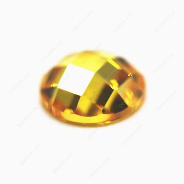 ellow Cubic Zirconia Loose Gems Synthetic Round Shape Single Grid Cut CZ Stones - Image 2