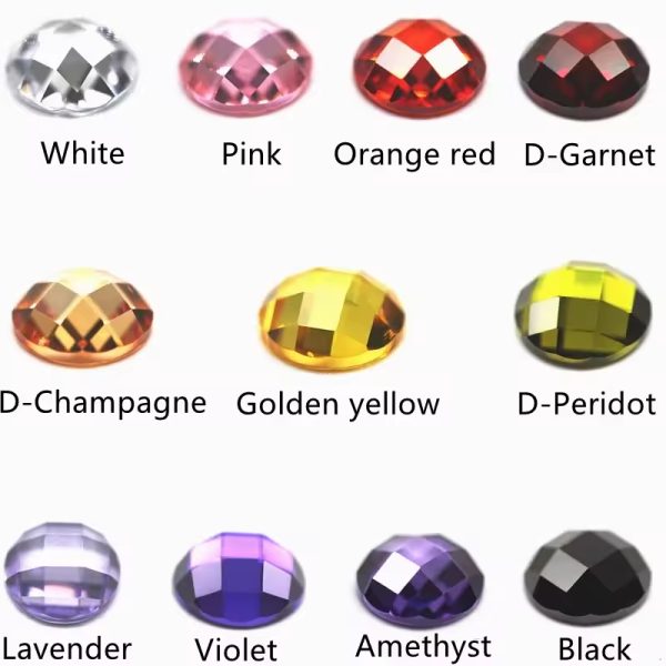 Cubic Zirconia Loose Gems Synthetic Round Single Shape Grid Cut CZ Stones - Image 6