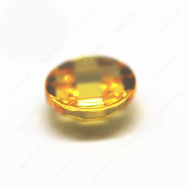 ellow Cubic Zirconia Loose Gems Synthetic Round Shape Single Grid Cut CZ Stones - Image 4