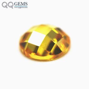 ellow Cubic Zirconia Loose Gems Synthetic Round Shape Single Grid Cut CZ Stones