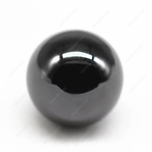Black Cubic Zirconia Loose Gemstones Synthetic Round Ball Shape CZ Stones - Image 3