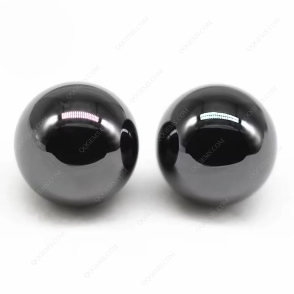 Black Cubic Zirconia Loose Gemstones Synthetic Round Ball Shape CZ Stones - Image 4