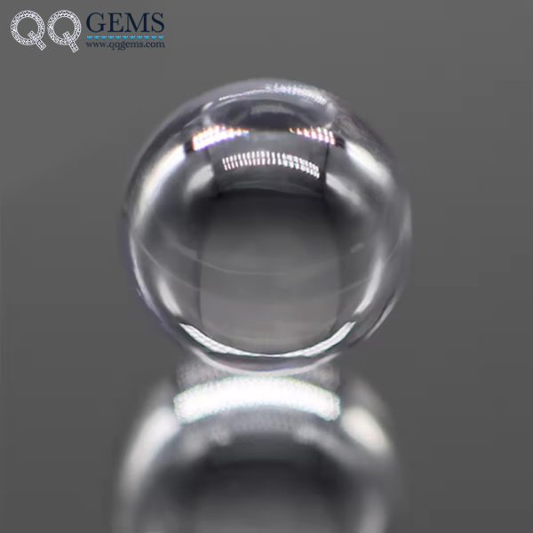 White Transparent Color Cubic Zirconia Loose Gemstones Synthetic Round Ball Shape CZ Stones